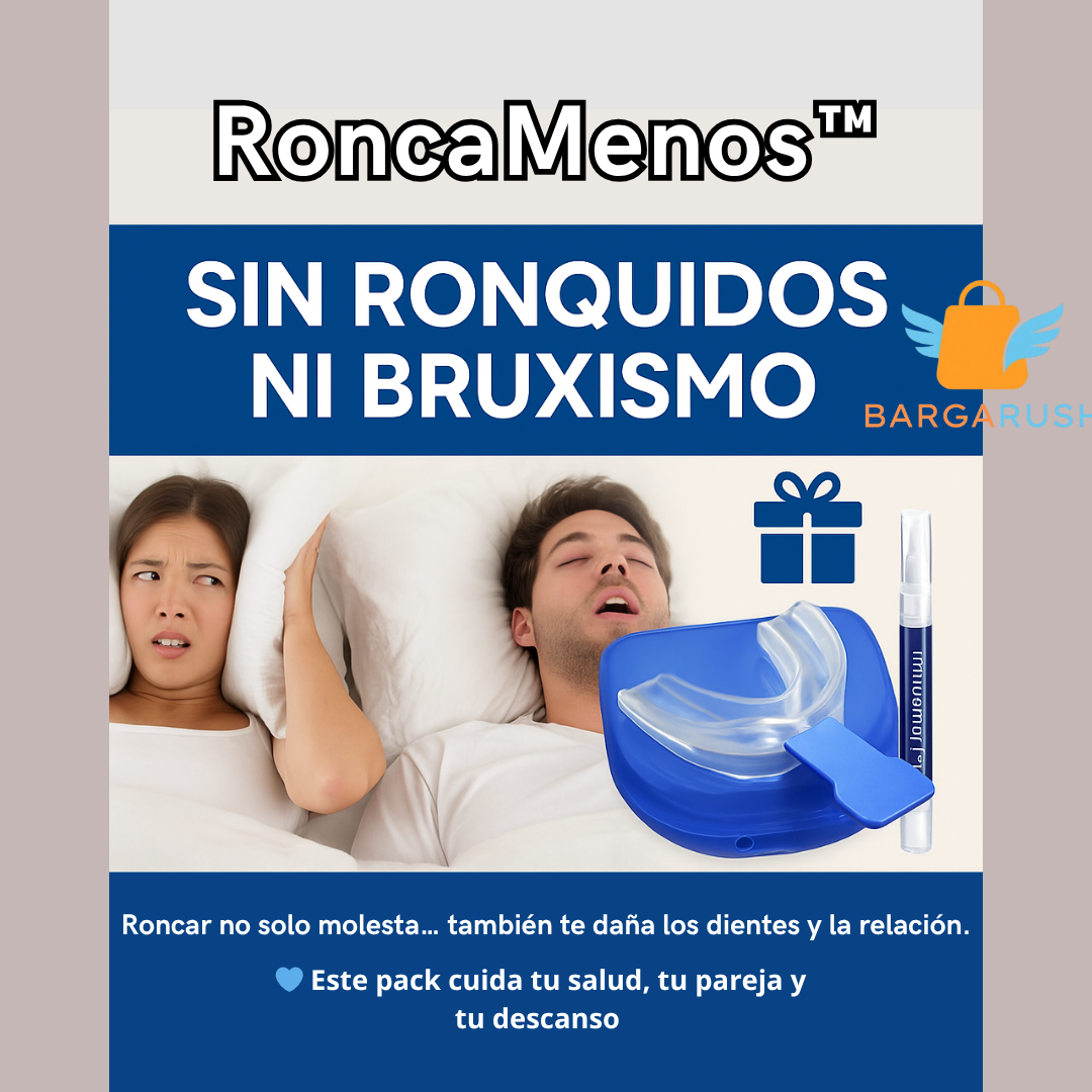 RoncaMenos™ 2x1 | Sin Ronquidos ni Bruxismo